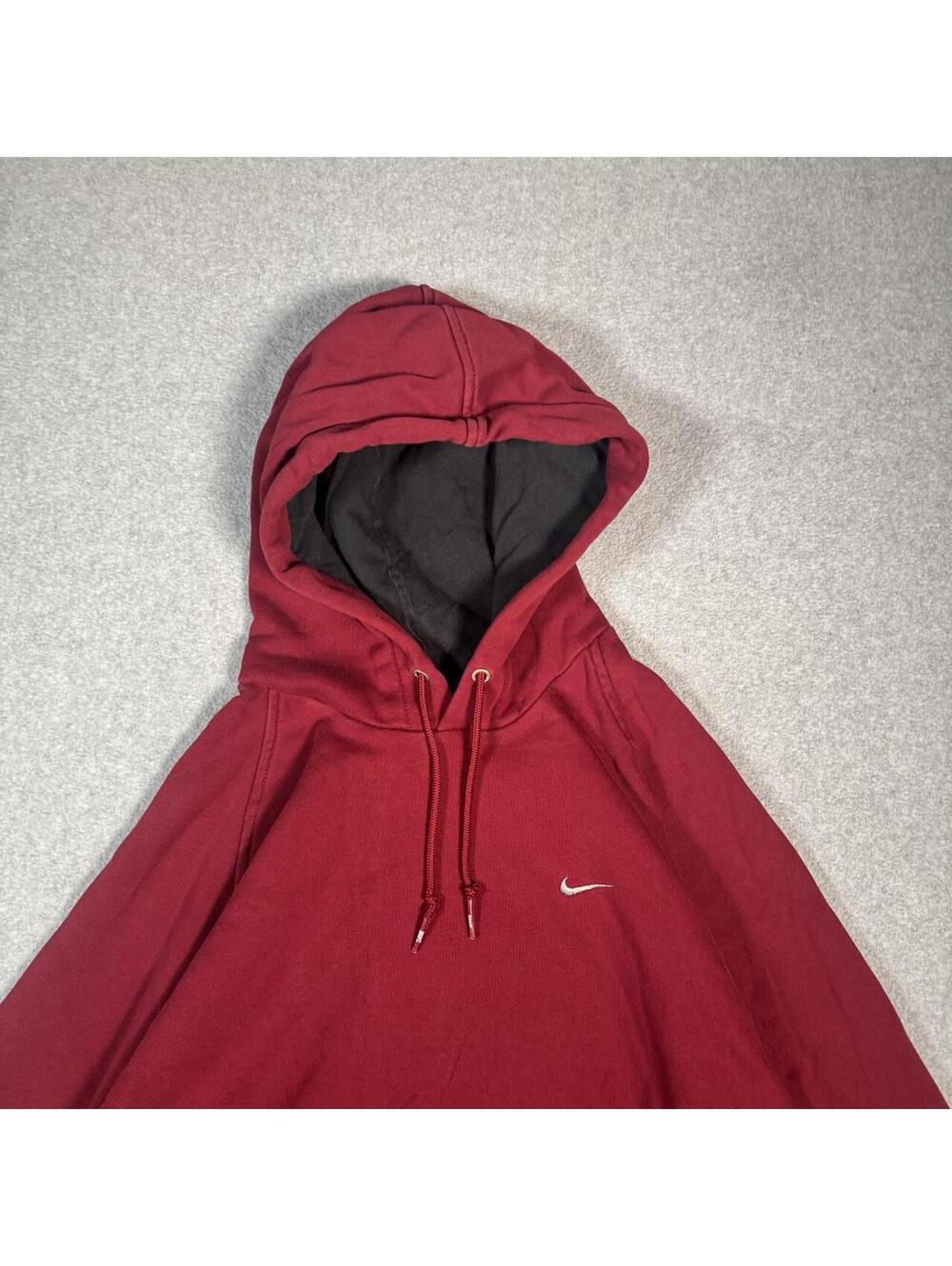 Y2K 2000s nike dark red hoodie